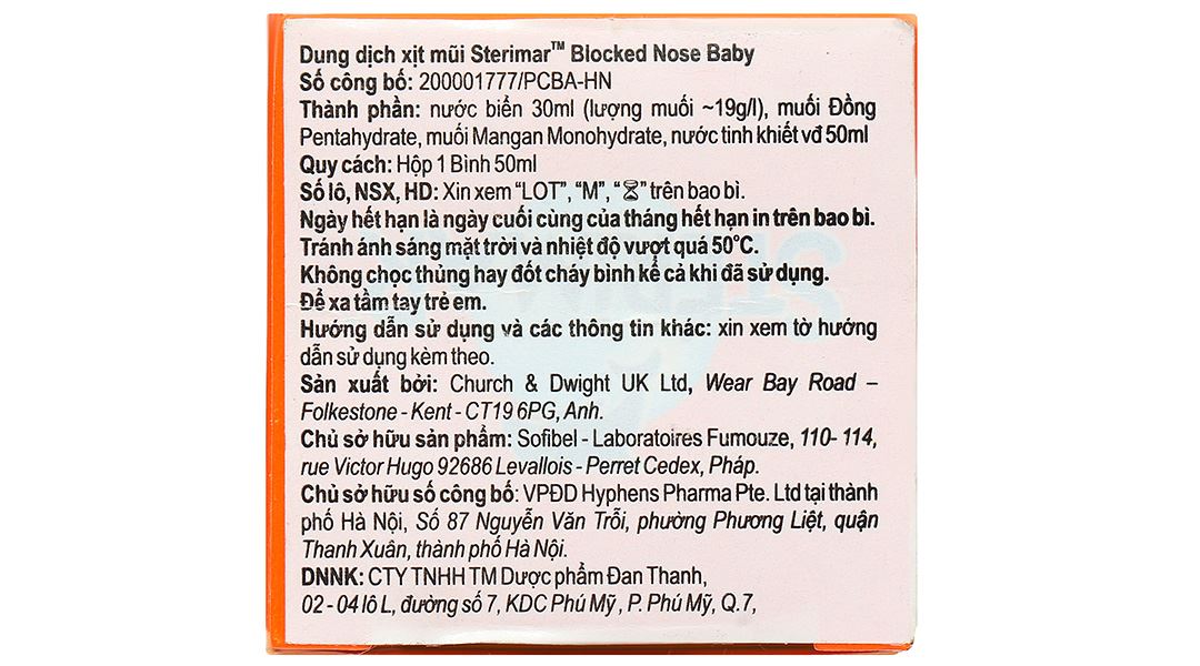 Dung dịch xịt mũi Sterimar Blocked Nose Baby hỗ trợ giảm viêm mũi cho bé