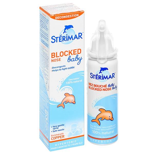 Dung dịch xịt mũi Sterimar Blocked Nose Baby hỗ trợ giảm viêm mũi cho bé chai 50ml