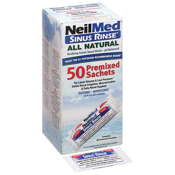 Muối vệ sinh mũi Neilmed Sinus Rinse giảm các triệu chứng viêm mũi dị ứng