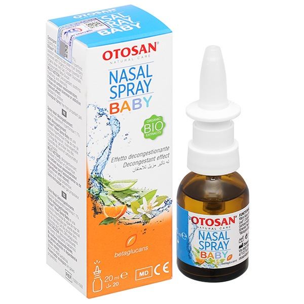 Dung dịch xịt mũi Otosan Nasal Spray Baby giúp giảm nghẹt mũi, sổ mũi, viêm mũi chai 20ml
