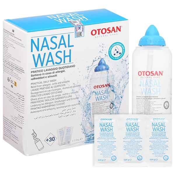 Bộ vệ sinh mũi Otosan Nasal Wash giúp làm sạch niêm mạc (1 bình + 30 gói)