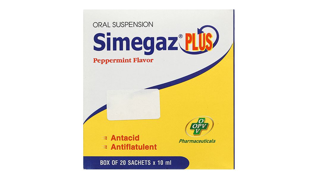 Hỗn dịch uống Simegaz plus trị triệu chứng viêm loét dạ dày - tá tràng