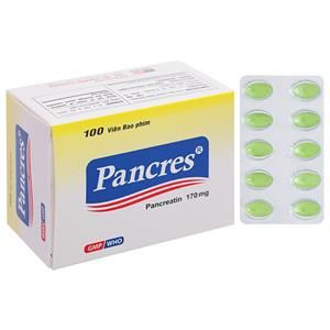 Pancres 170mg trị chứng kém hấp thu do thiếu các men tiêu hóa