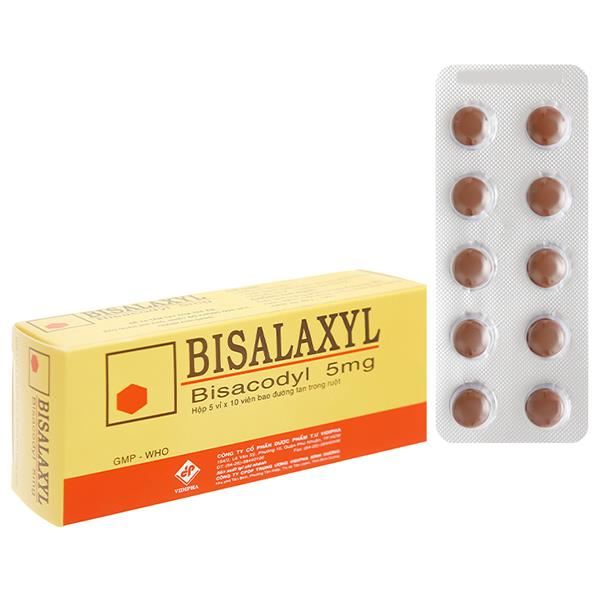 Bisalaxyl 5mg điều trị táo bón, làm sạch ruột trước và sau phẫu thuật