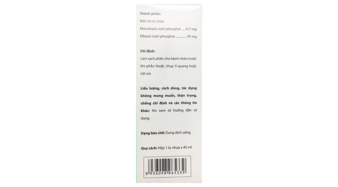 Dung dịch uống Golistin Soda 45ml làm sạch đại tràng trước khi phẫu thuật, chụp X-quang
