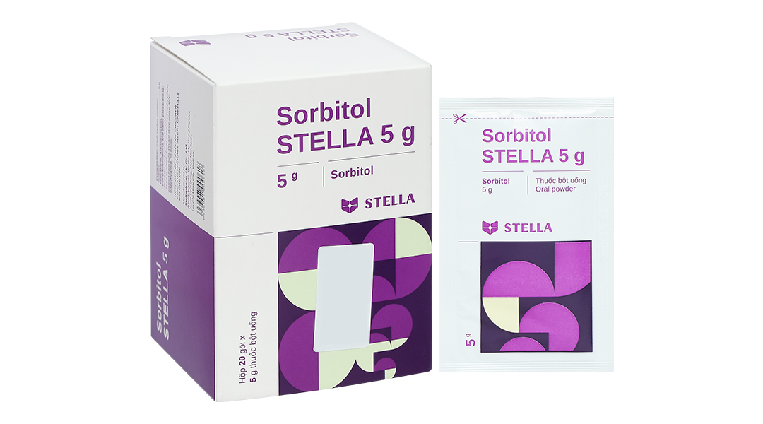 Thuốc bột Sorbitol Stella 5g trị triệu chứng khó tiêu và táo bón
