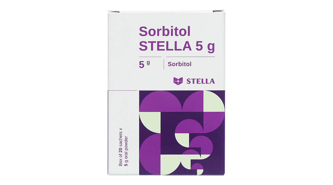 Thuốc bột Sorbitol Stella 5g trị triệu chứng khó tiêu và táo bón