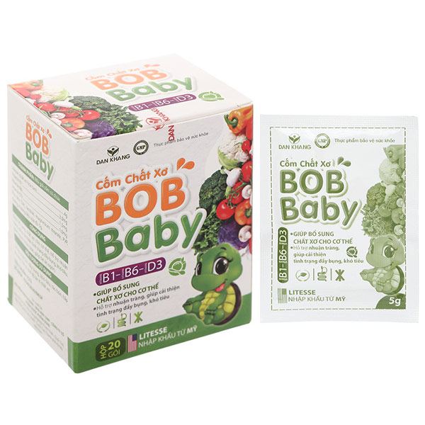 Cốm Chất Xơ Bobbaby Dân Khang hộp 20 gói x 5g