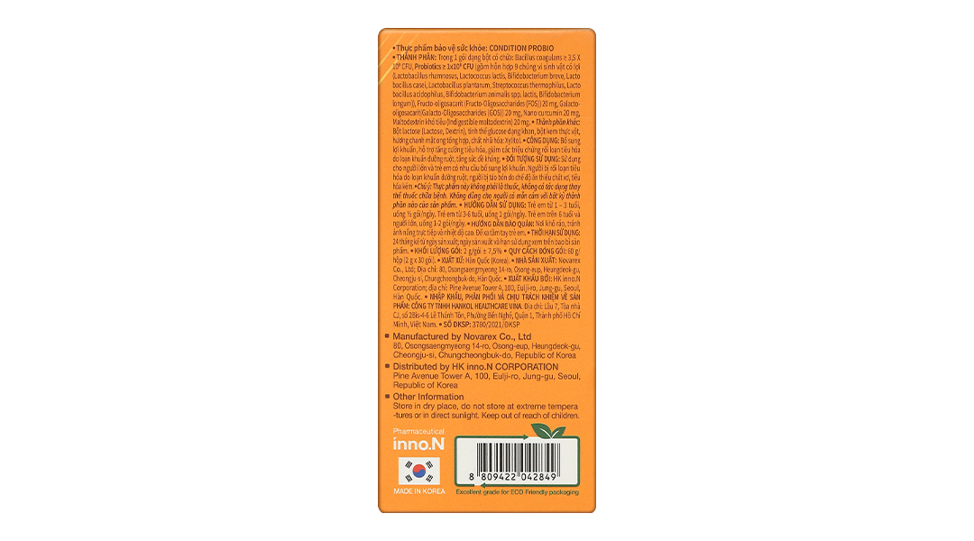 Thực Phẩm Bảo Vệ Sức Khỏe Condition Probio hộp 30 gói (Gói)