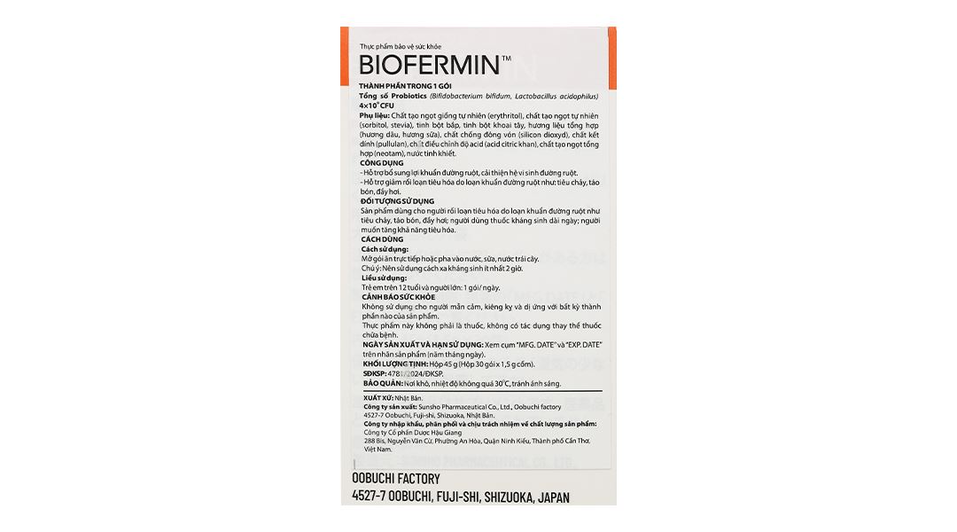 Thực phẩm bảo vệ sức khỏe Biofermin