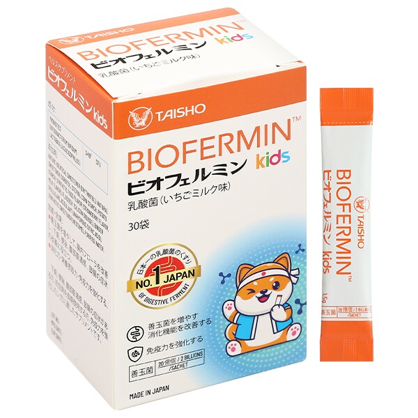 Thực phẩm bảo vệ sức khỏe Biofermin Kids hộp 30 gói x 1.5g