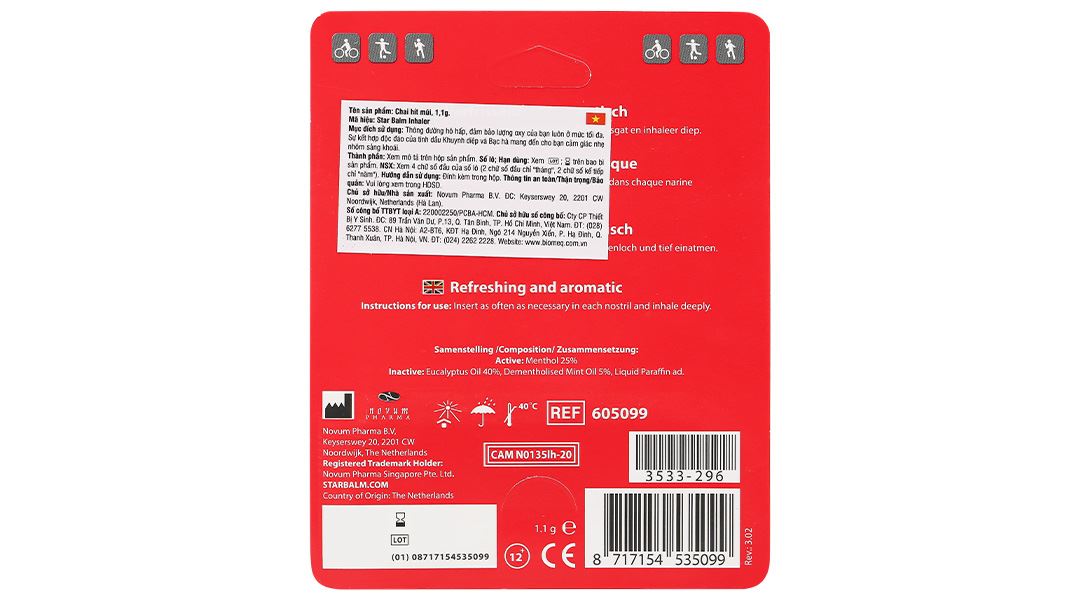Ống hít Starbalm giúp thông mũi