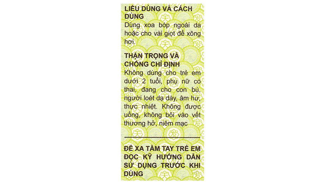 Dầu Sâm Nhị Thiên Đường hỗ trợ điều trị cảm mạo, phong hàn, sổ mũi chai 10ml - 8