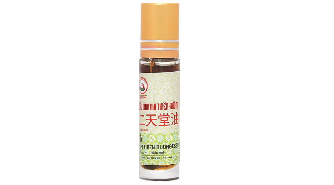 Dầu Sâm Nhị Thiên Đường hỗ trợ điều trị cảm mạo, phong hàn, sổ mũi chai 10ml - 10