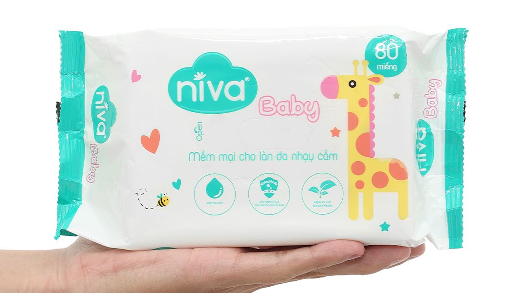 Khăn ướt kháng khuẩn Niva Baby cho da nhạy cảm gói 80 miếng - 10