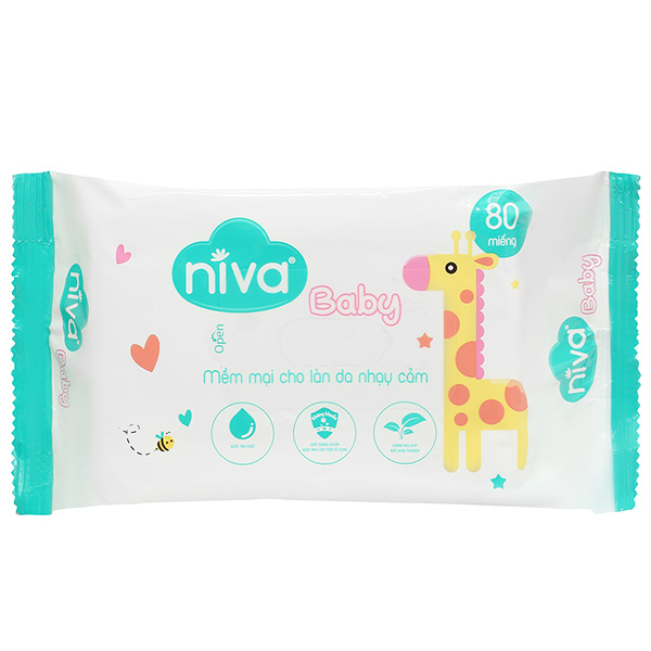 Khăn ướt kháng khuẩn Niva Baby cho da nhạy cảm
