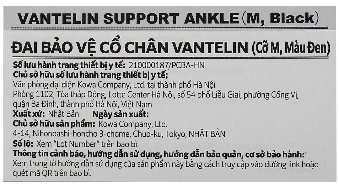 Đai bảo vệ cổ chân Vantelin Ankle Support size M - 11