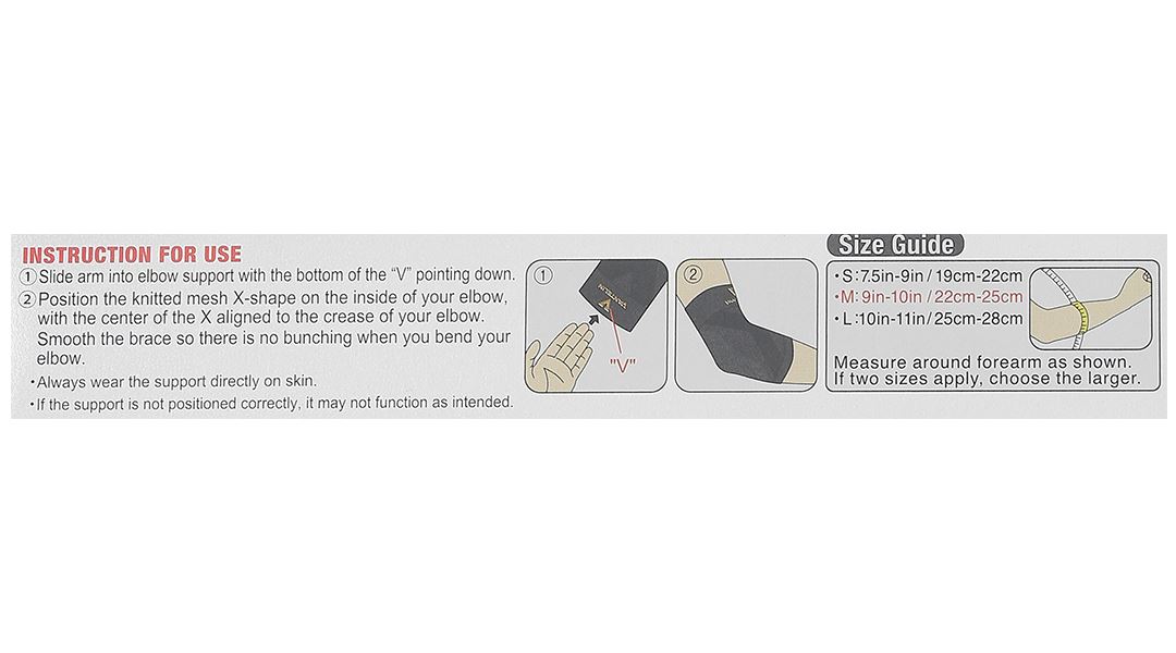 Đai bảo vệ khuỷu tay Vantelin Elbow Support size S - 28