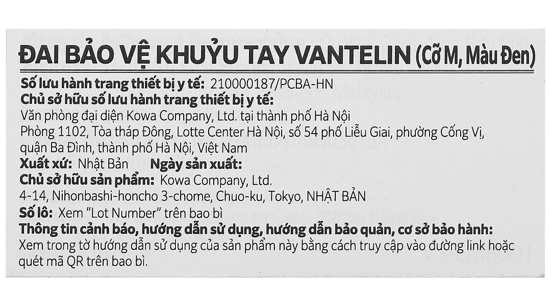 Đai bảo vệ khuỷu tay Vantelin Elbow Support size S - 29