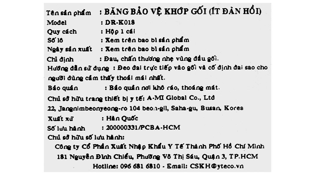 Bao đeo đầu gối Dr. Med DR-K018 size M