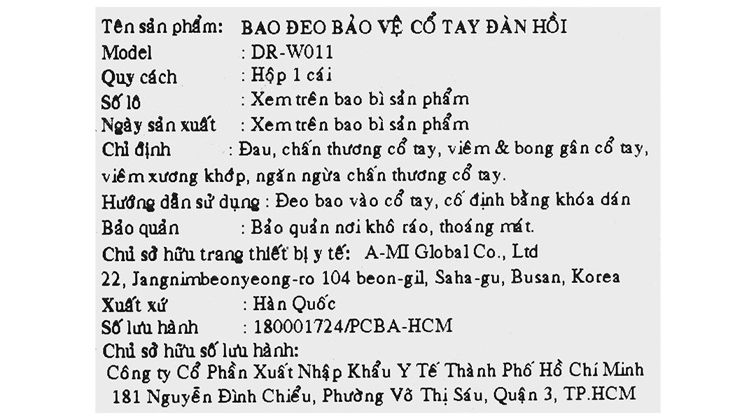 Bao bảo vệ cổ tay Dr. Med DR-W011 size L
