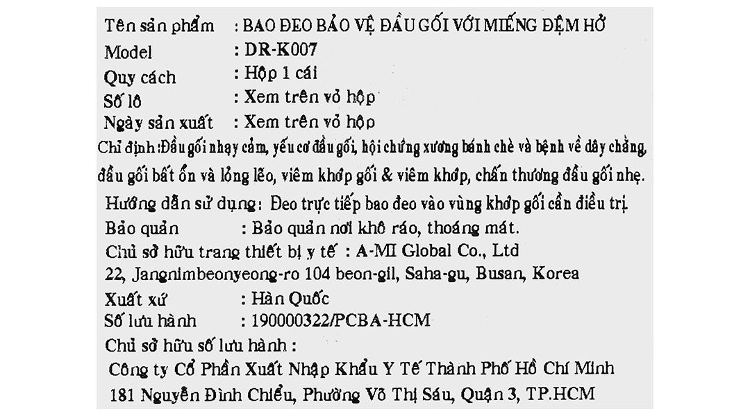 Bao đeo đầu gối Dr. Med DR-K007 size S - 36