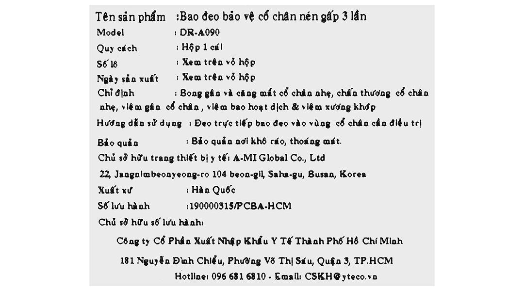 Bao đeo cổ chân Dr. Med DR-A090 size M