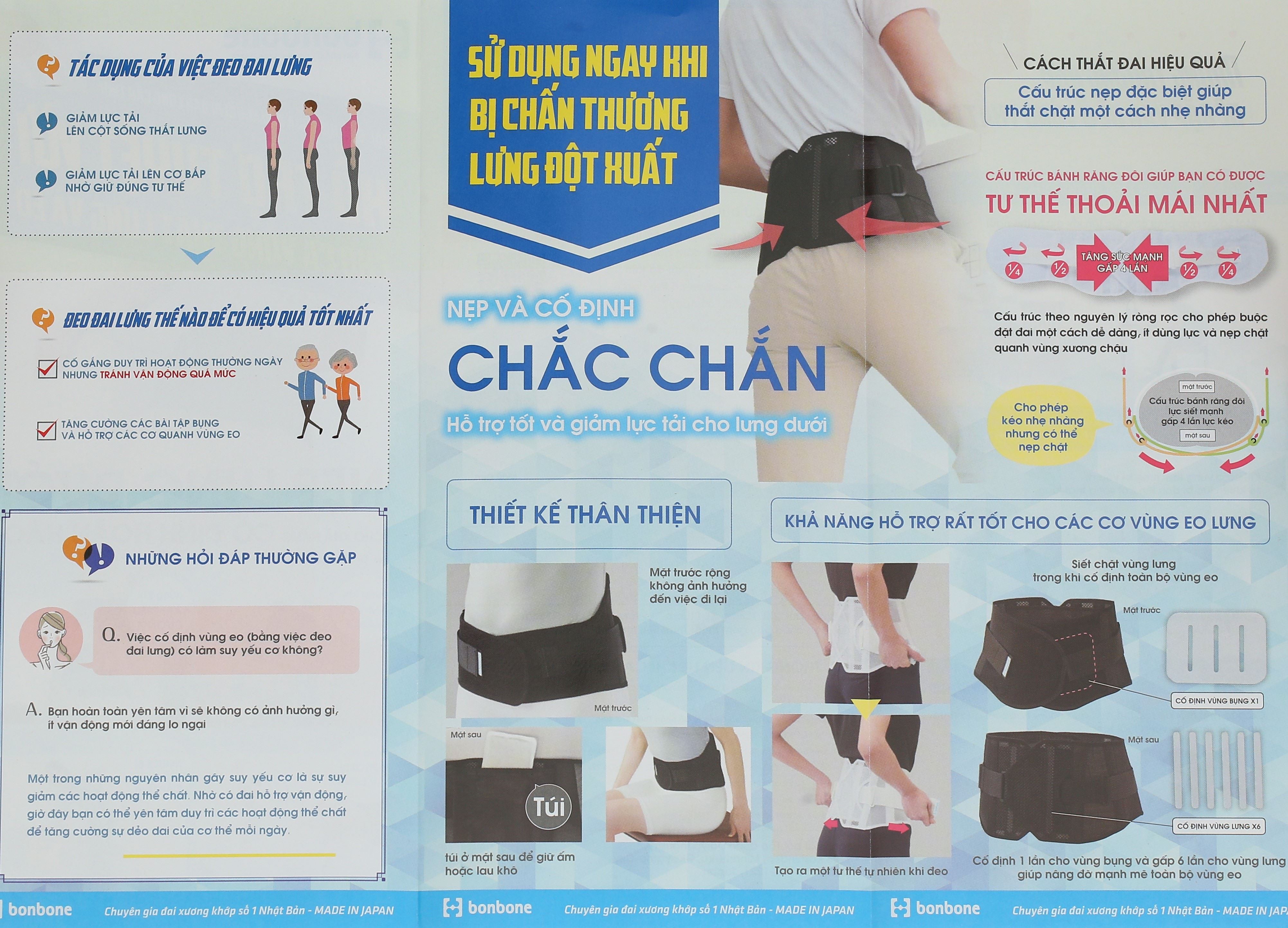 Đai lưng - cột sống Bonbone Pro Hard Slim size S - 31