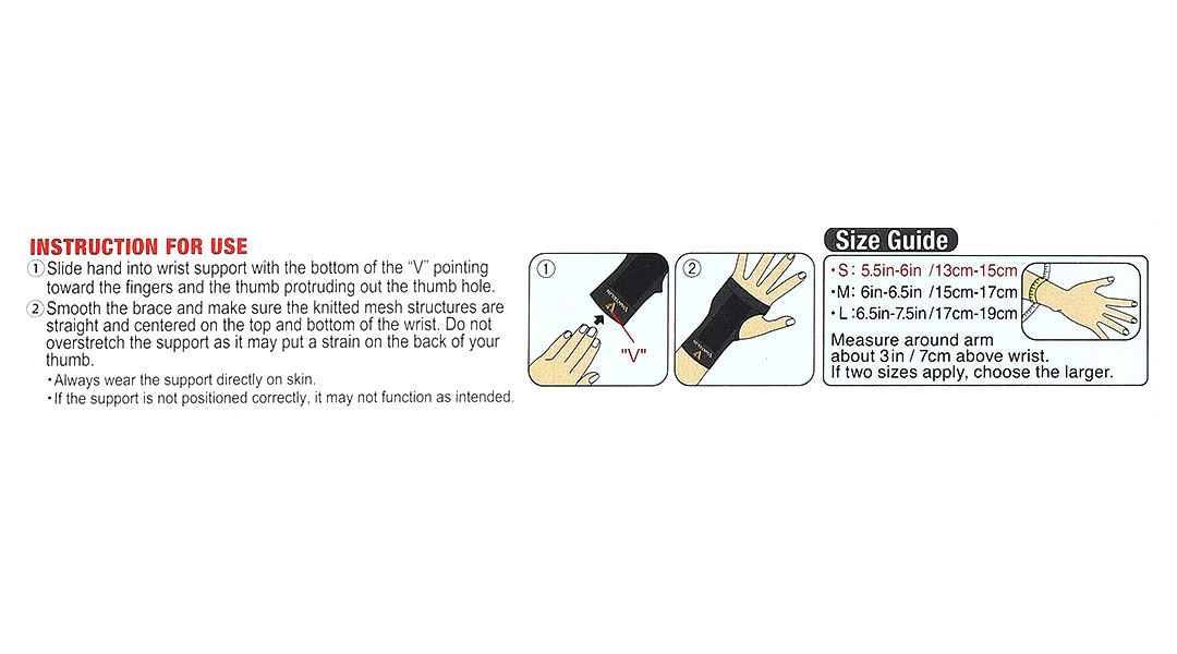 Đai bảo vệ cổ tay Vantelin Wrist Support size S
