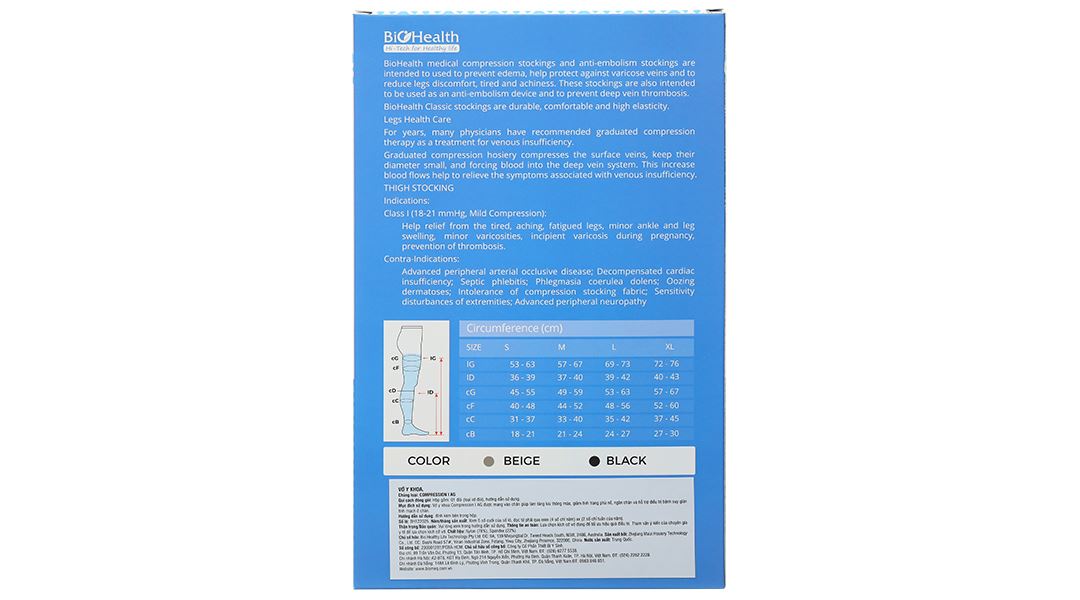 Vớ đùi y khoa Biohealth Compression I AG size L - 57
