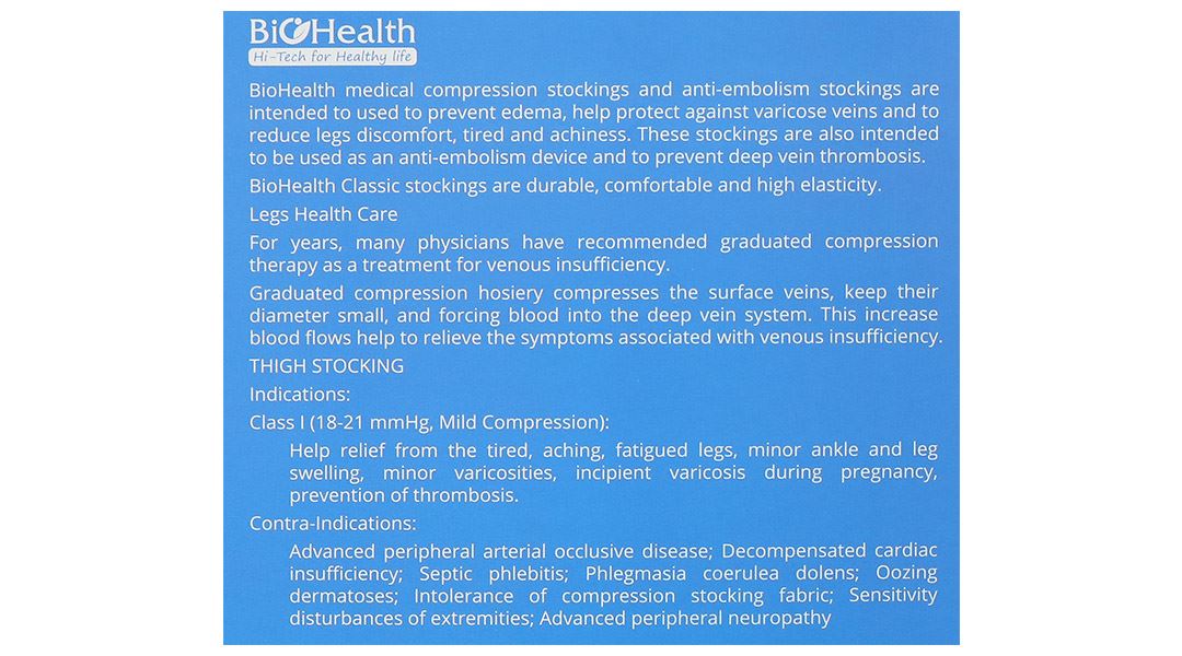 Vớ đùi y khoa Biohealth Compression I AG size L - 62