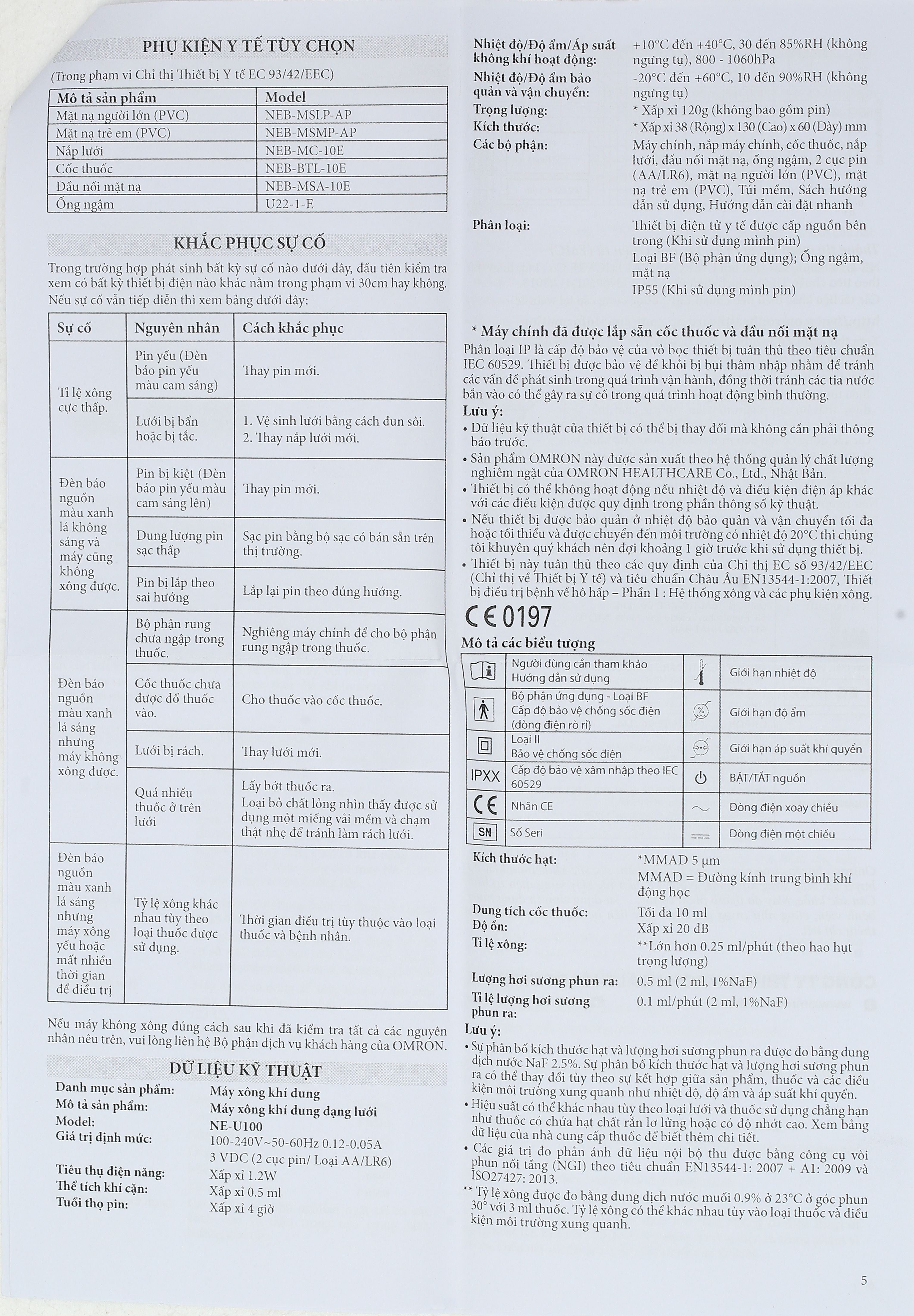Máy xông khí dung cầm tay Omron NE-U100 - 22
