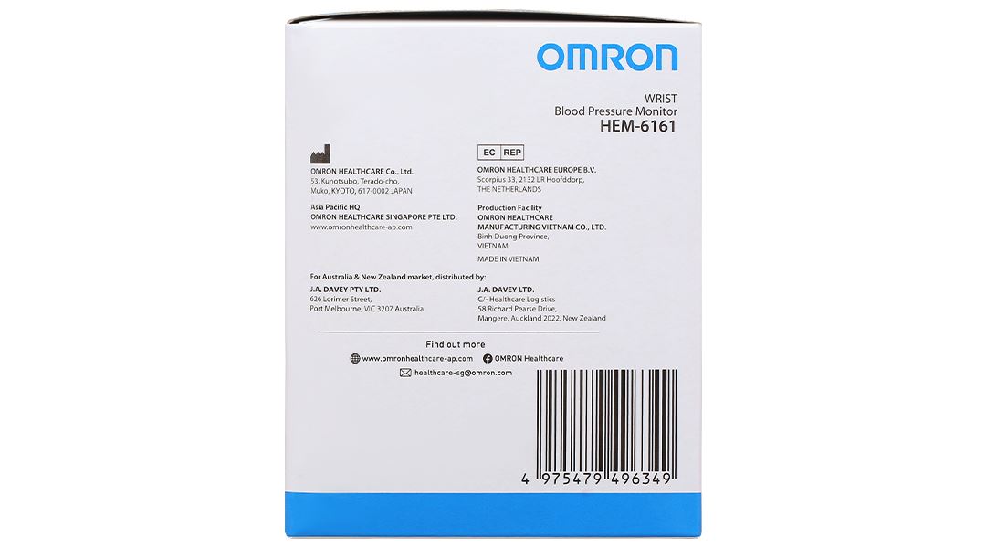 Máy đo huyết áp cổ tay Omron Hem-6161