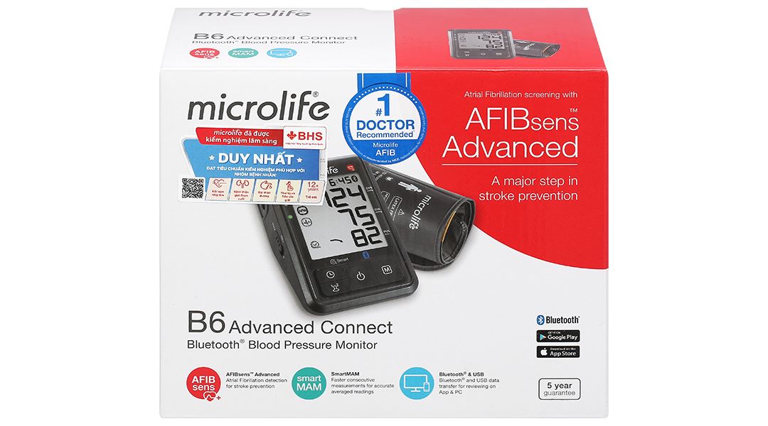 Máy đo huyết áp bắp tay Microlife B6 Advanced Connect