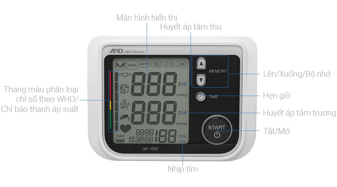 Máy đo huyết áp bắp tay AND UA-1020