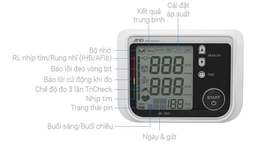 Máy đo huyết áp bắp tay AND UA-1020