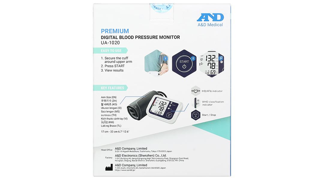 Máy đo huyết áp bắp tay AND UA-1020 - 9
