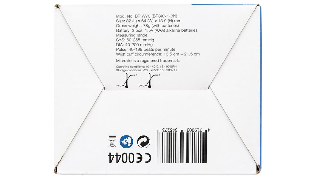 Máy đo huyết áp cổ tay Microlife W70