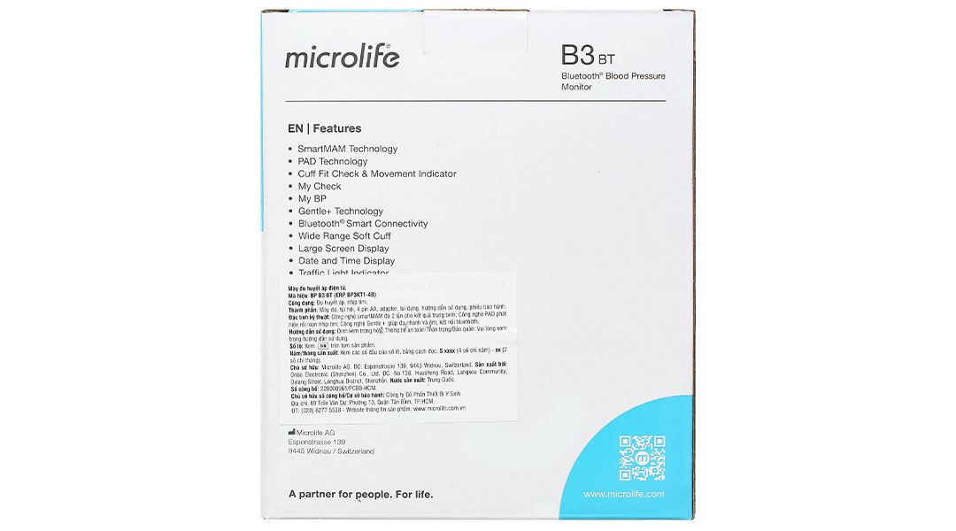 Máy đo huyết áp bắp tay Microlife B3 BT