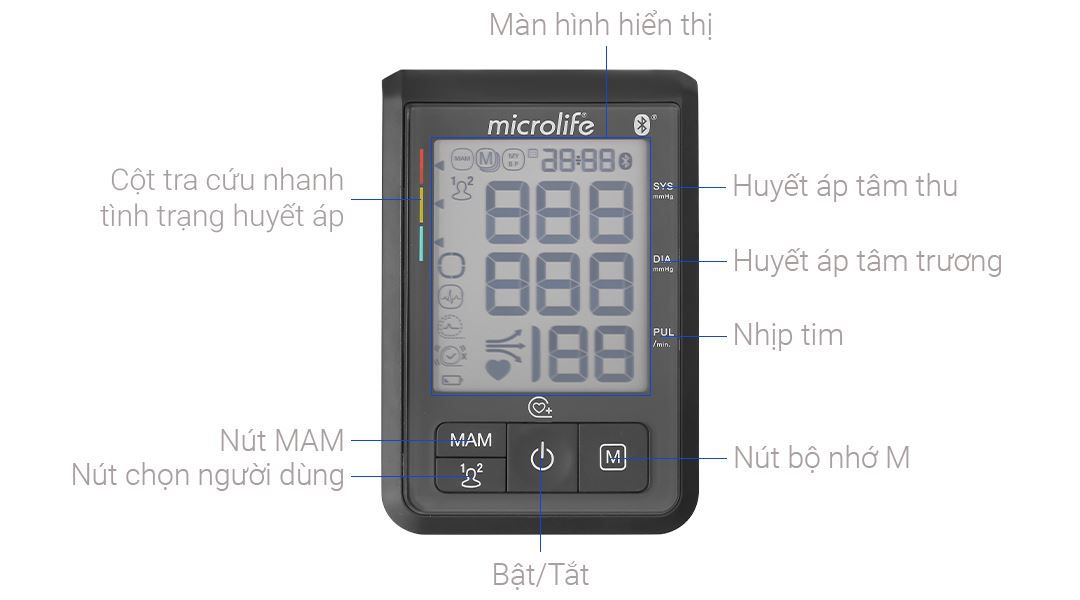 Máy đo huyết áp bắp tay Microlife B3 BT
