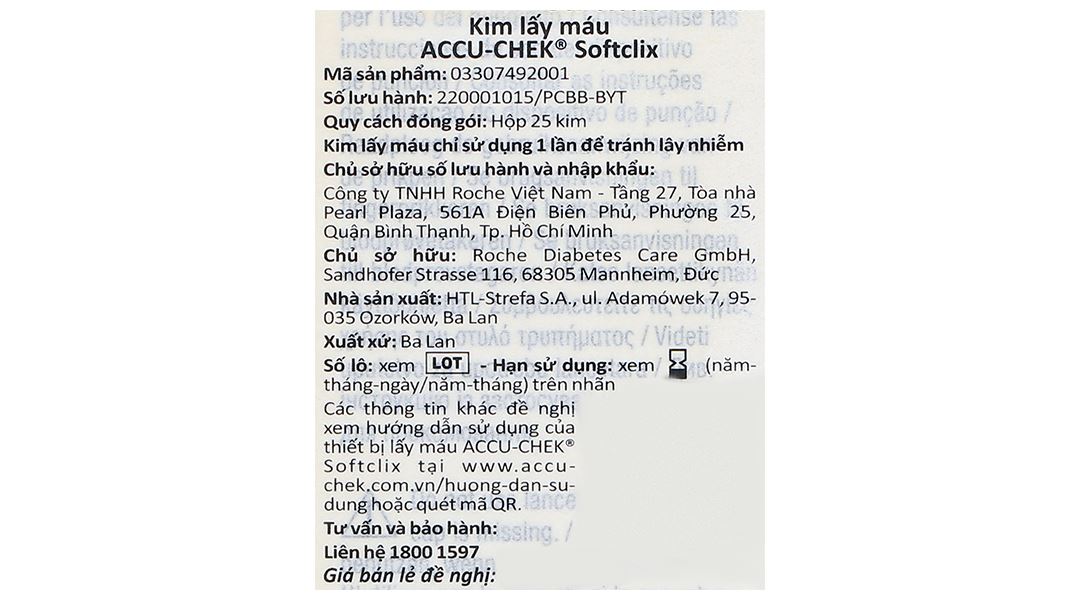 Kim lấy máu Accu-Chek Softclix