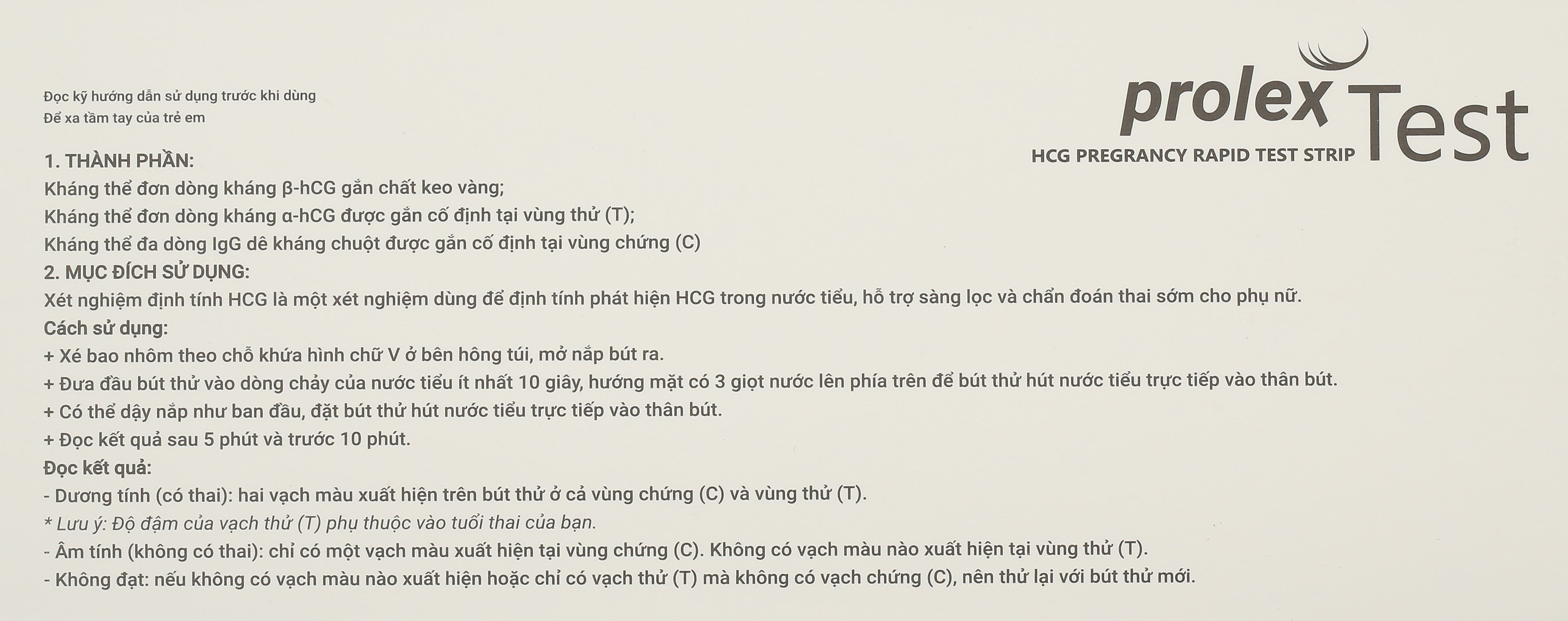 Bút thử thai Prolex Pregnancy Test hộp 1 bút - 12