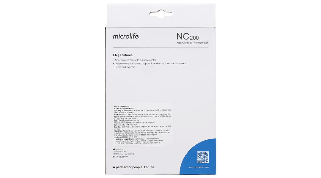 Nhiệt kế hồng ngoại đo trán Microlife NC200