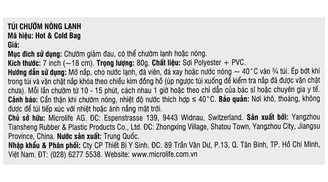 Túi chườm nóng lạnh Microlife