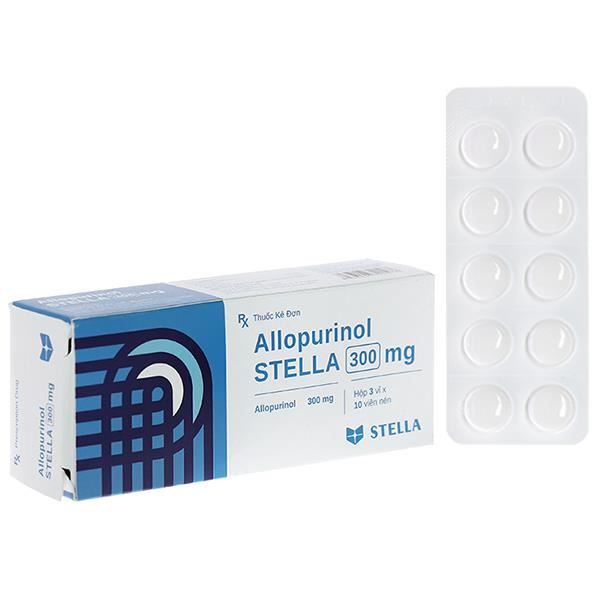Allopurinol Stella 300mg trị gout, sỏi thận