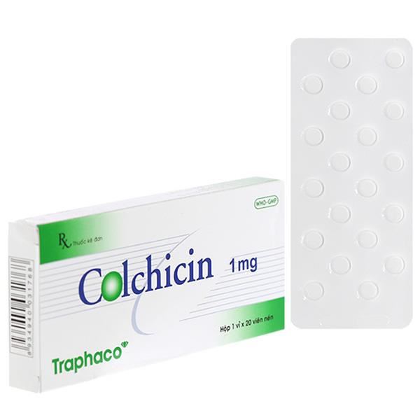 Colchicin Traphaco 1mg trị đợt gout cấp, dự phòng gout tái phát