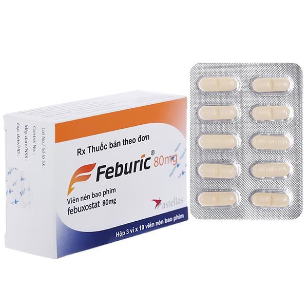 Feburic 80mg điều trị tăng acid uric huyết mạn tính trong bệnh gout