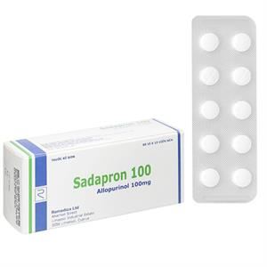 Sadapron 100 trị chứng tăng acid uric tiên phát hoặc thứ phát