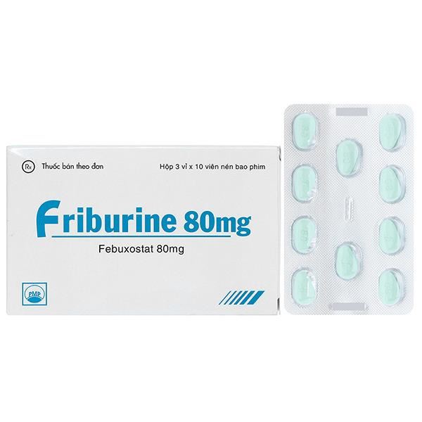 Friburine 80mg trị tăng acid uric huyết ở bệnh nhân bị gout mạn tính