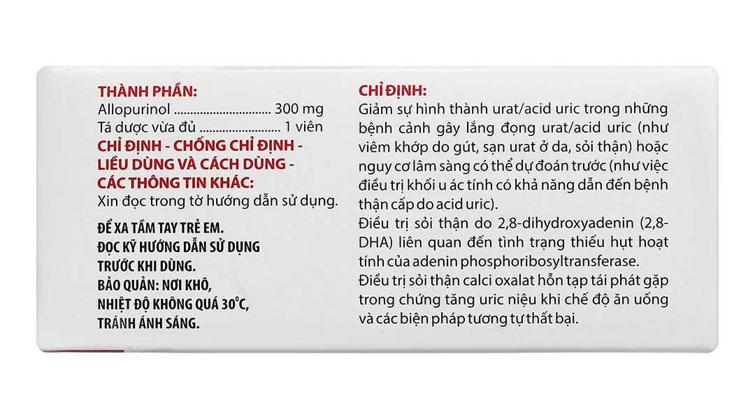 Angut 300 giảm sự hình thành urat/acid uric, trị sỏi thận